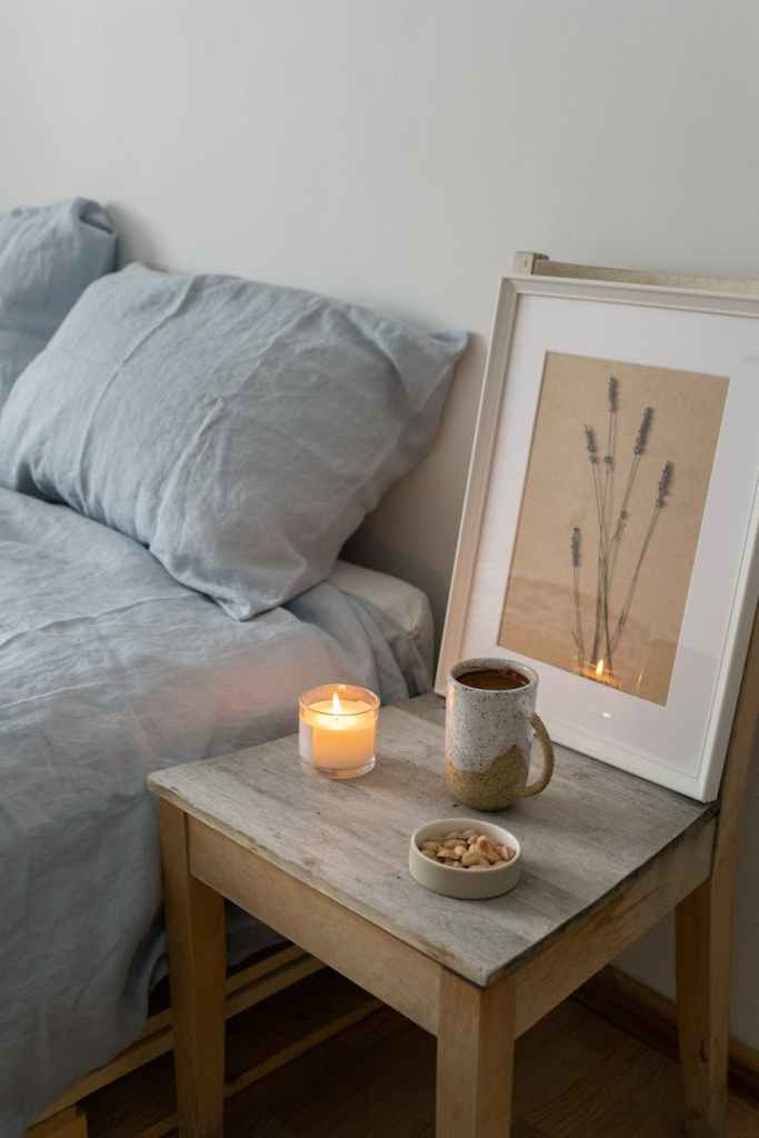  peaceful, softly lit bedroom.